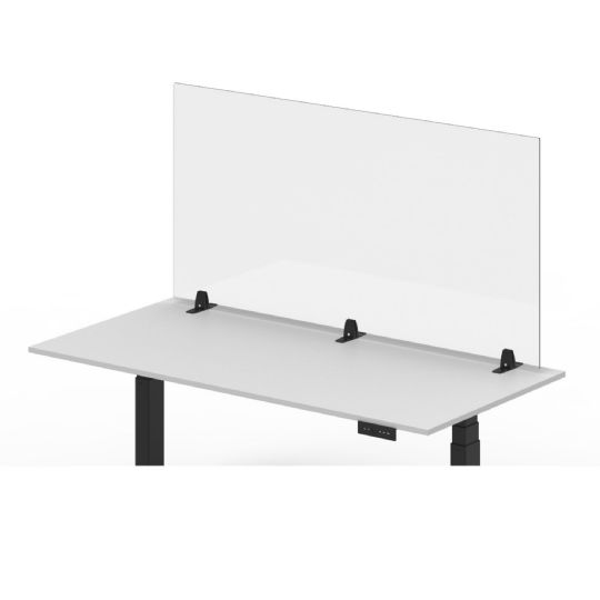 RECLAIM Acrylic Freestanding Sneeze Guard Desk Divider Clear/Frosted