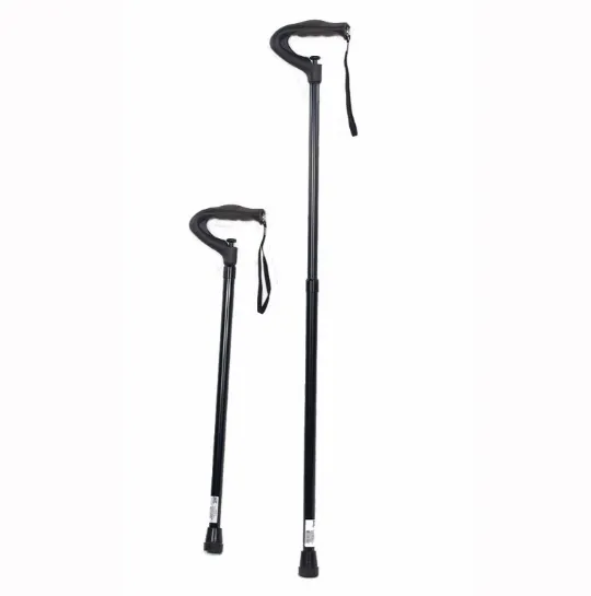 Walking Cane with One Push Button Height Adjustment
