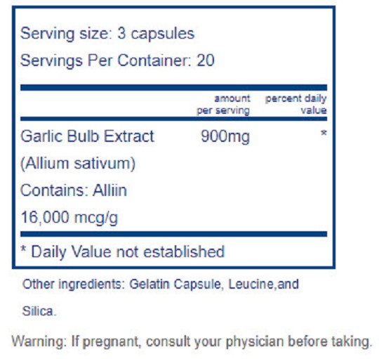 Garlic Extract Supplement for Cardiovascular and Immune Health