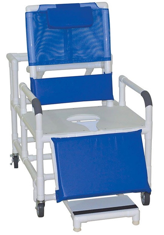 Bariatric Reclining Shower Commode Chair with Full Support Seat