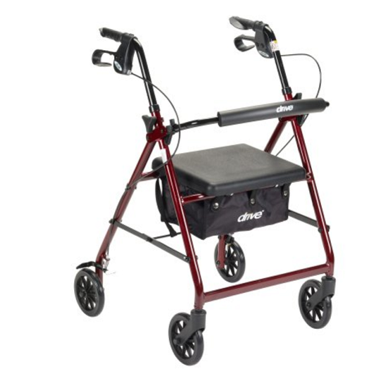 McKesson Four Wheel Rollator Walker with Folding Aluminum Frame and 300