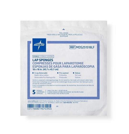 Sterile XRay Detectable Lap Sponges by Medline