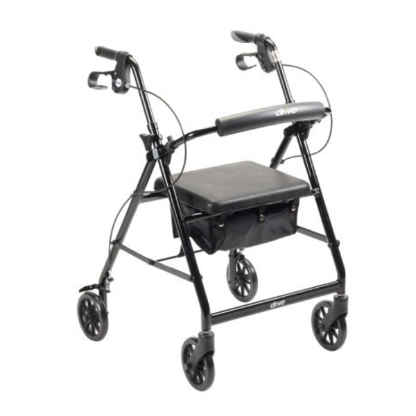 McKesson Four Wheel Rollator Walker with Folding Aluminum Frame and 300