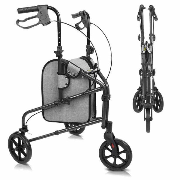 3Wheel Rollator Walker by Vive Health in Black