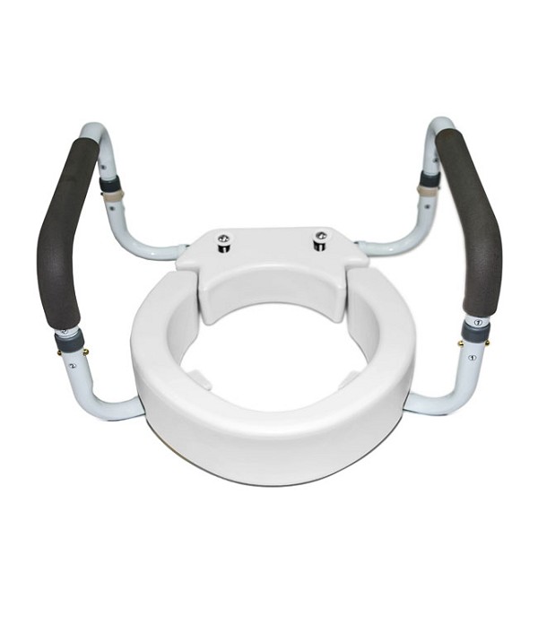 Raised Hinged Toilet Seat with Rails by Mobb Healthcare