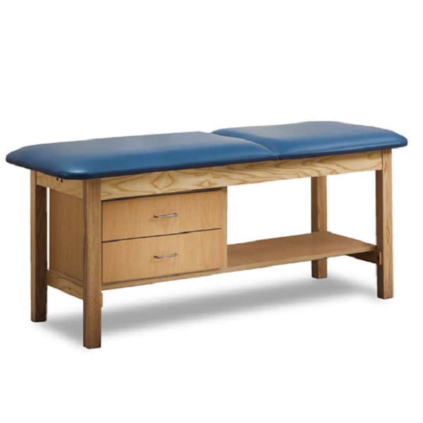 Clinton Classic Series Treatment Table with Backrest and Bottom Storage