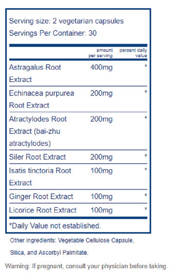 Immune Support Herbal Supplement Capsules