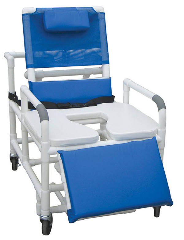 Bariatric Reclining Shower Commode Chair with Full Support Seat