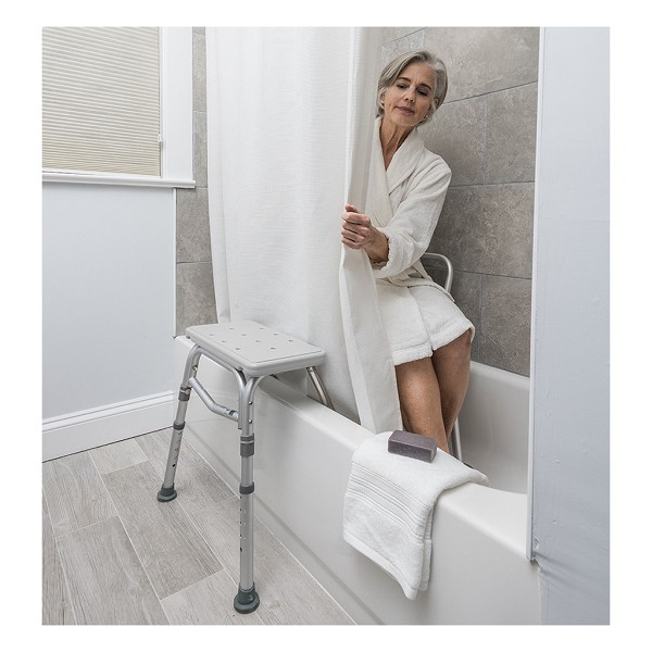 Drive Medical Splash Defense Transfer Shower Bench With Curtain Guard