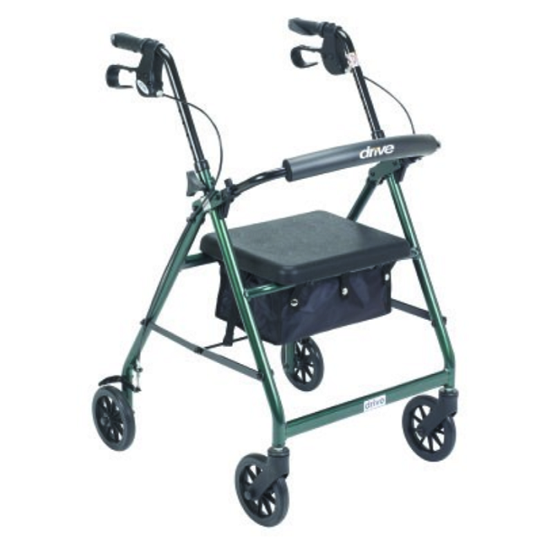 McKesson Four Wheel Rollator Walker with Folding Aluminum Frame and 300