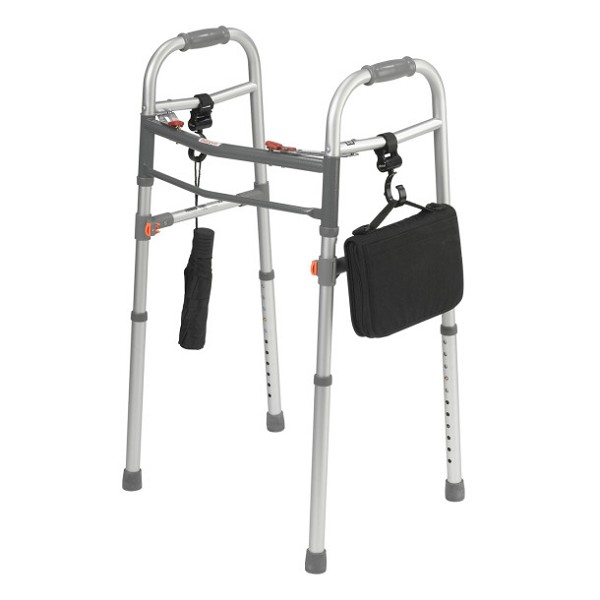 Bariatric Two Button Folding Walker with Wheels