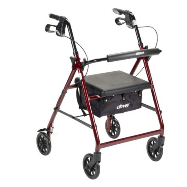 McKesson Four Wheel Rollator Walker with Folding Aluminum Frame and 300