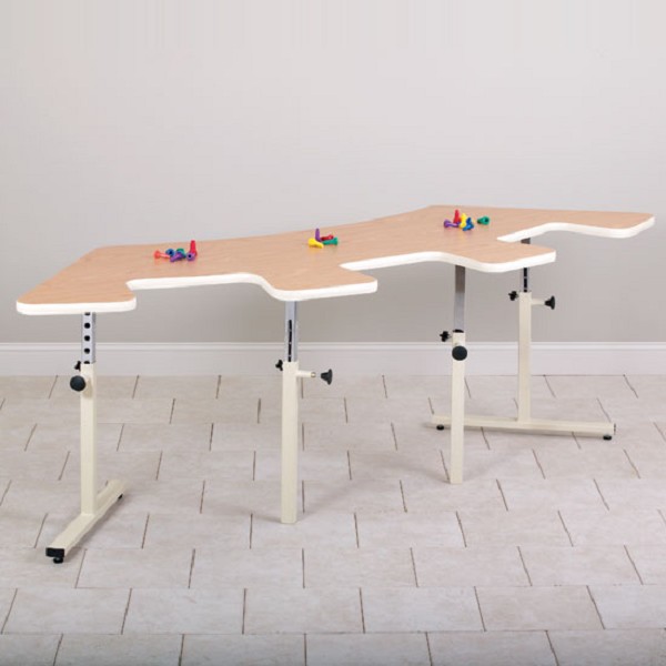 Quarter Round Height Adjustable Group Therapy and Rehabilitation Table