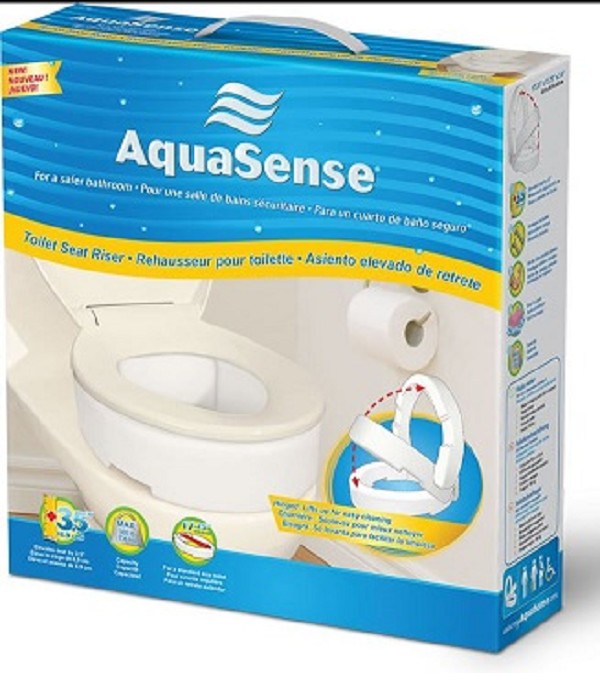 AquaSense Toilet Seat Riser with Hinge FREE Shipping