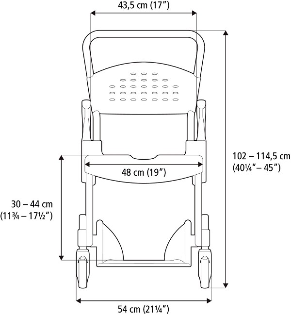 Clean HeightAdjustable Commode Shower Chair by Etac