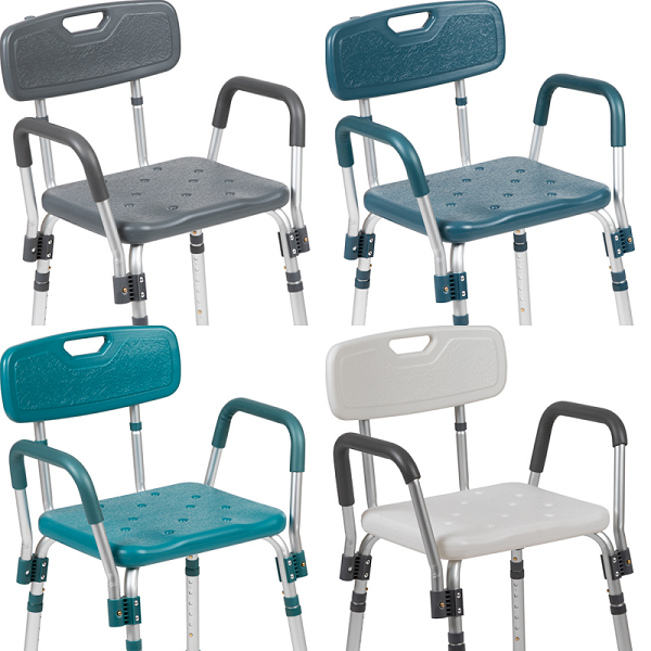 Flash Furniture Adjustable Shower Chair w/ Armrests
