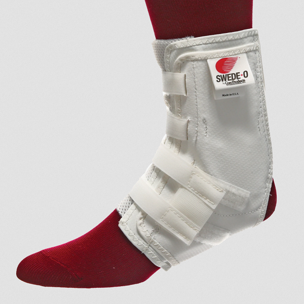 Tutore Caviglia Swede-O Ankle Lok - Medium, Bianco - Con Stabilizzatori Laterali Rimovibili E Sistema Di Allacciatura Esclusivo