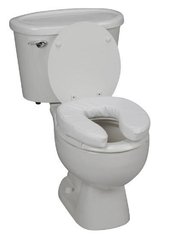 padded raised toilet seat riser with arms