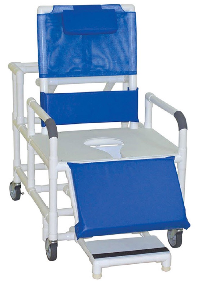 Bariatric Reclining Shower Commode Chair with Full Support Seat