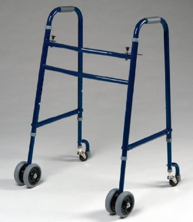 6 Wheeled Bariatric Double Button Folding Walker