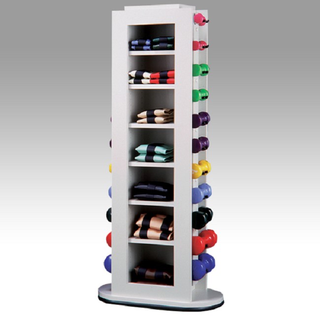 Dumbbell and Weight Storage Kiosk with Adjustable Shelves