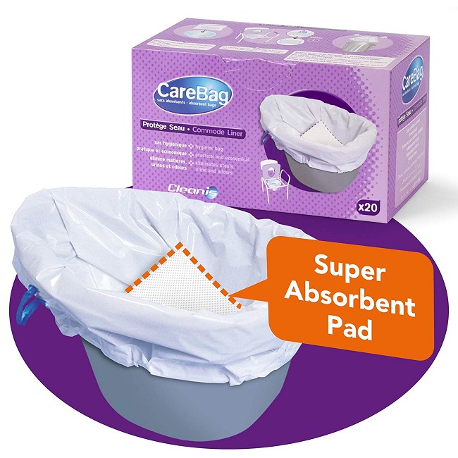 Cleanis Carebag Commode Liner with Super Absorbent Pad