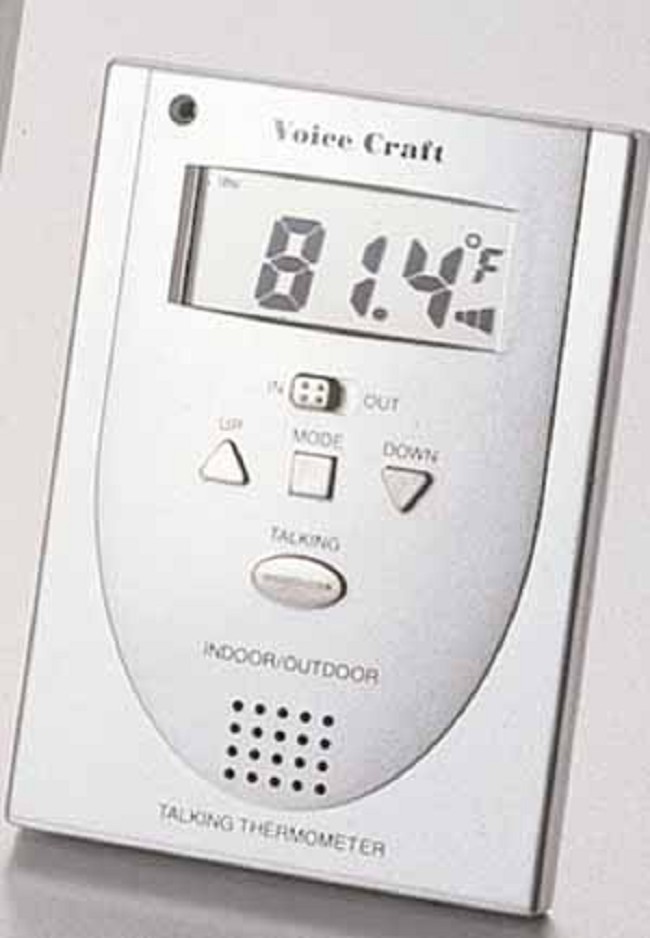 Silver Indoor/Outdoor Talking Thermometer