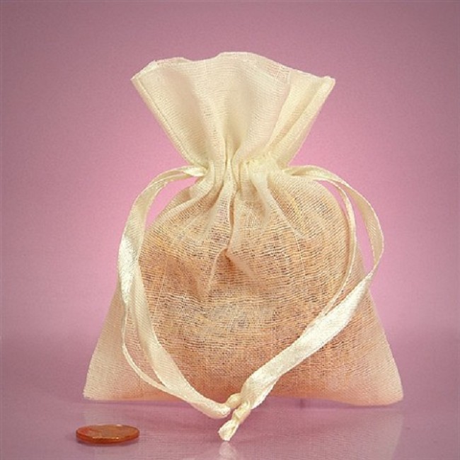 Ivory Muslin Drawstring Gift Bag FREE Shipping