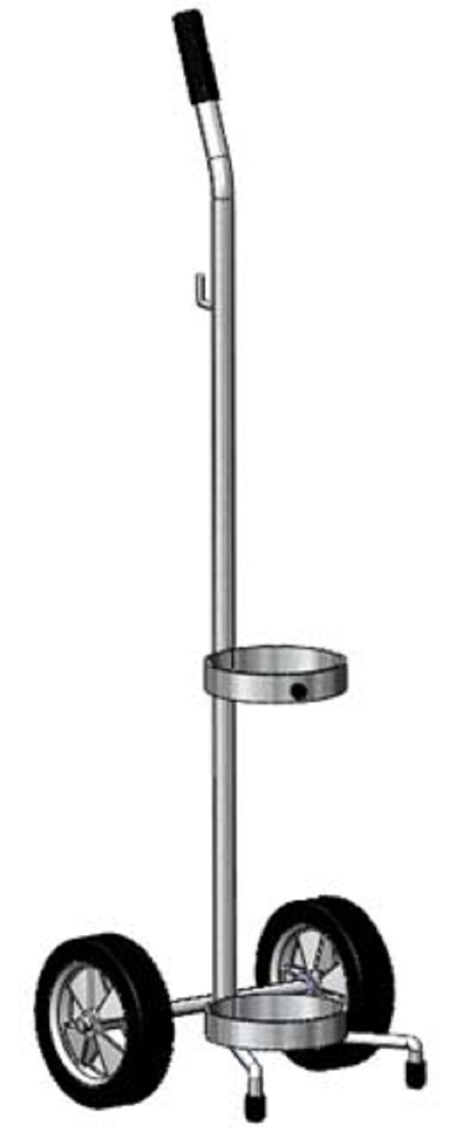 MRI Safe Aluminum DE1 Oxygen Cylinder Cart