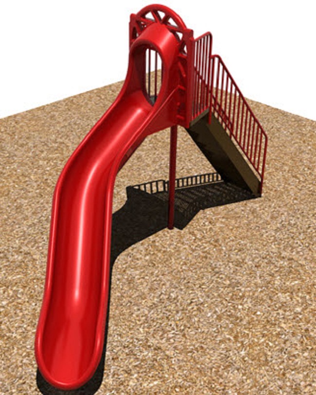 Freestanding Sectional Curved Playground Slide