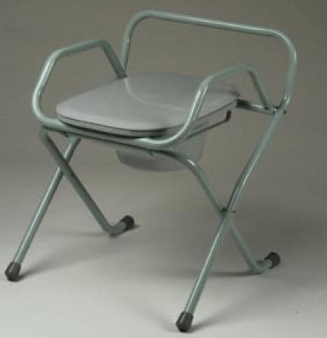 Space Saver Foldable Commode with Elongated Seat