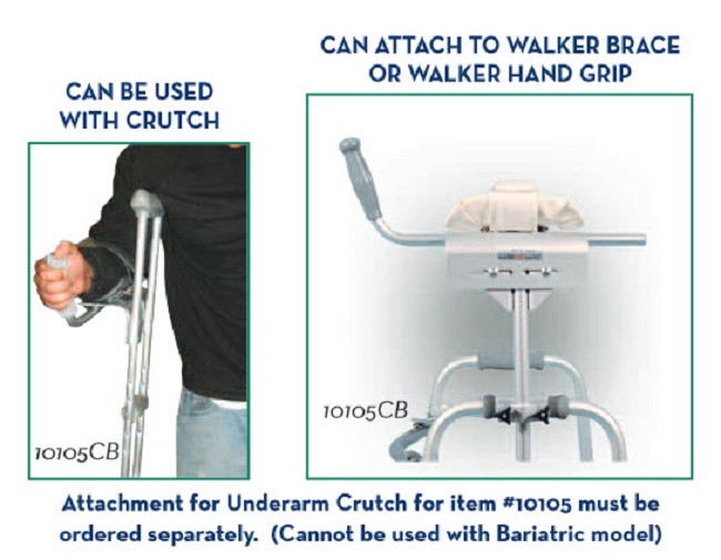 Crutch Bracket for Universal Platform Walker and Crutch Attachment
