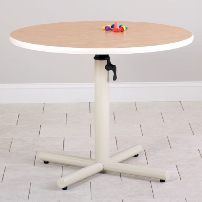 Round Height Adjustable Therapy Work Table