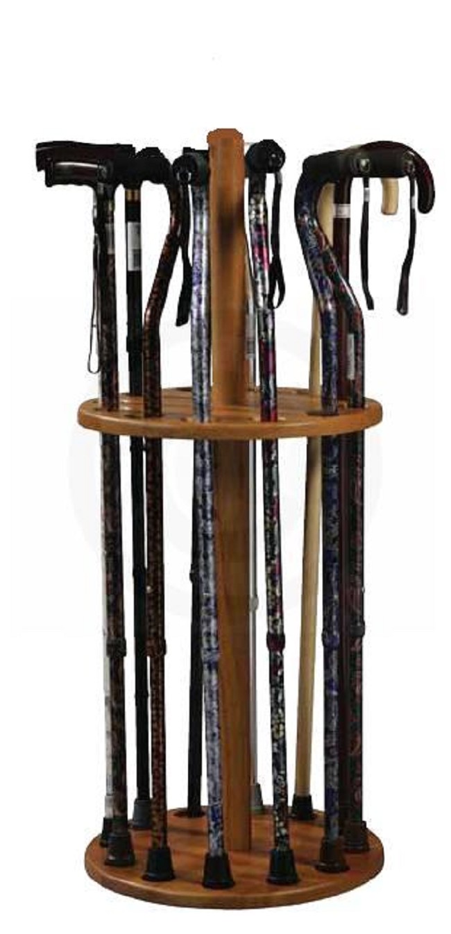 Height Adjustable Wooden 12Cane Rack FREE Shipping
