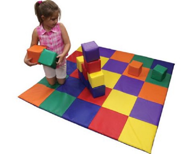 Patchwork Floor Mat and Soft Play Blocks
