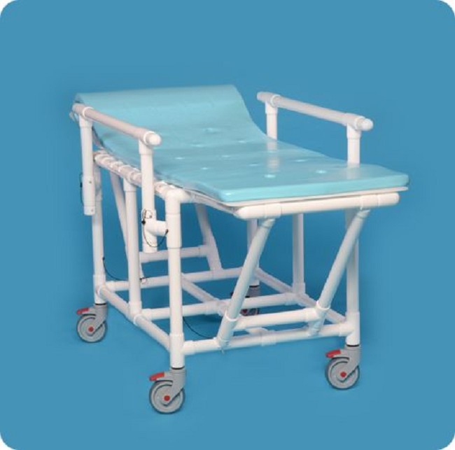 Folding Shower Gurney Bed with Water Resistant Foam Pad