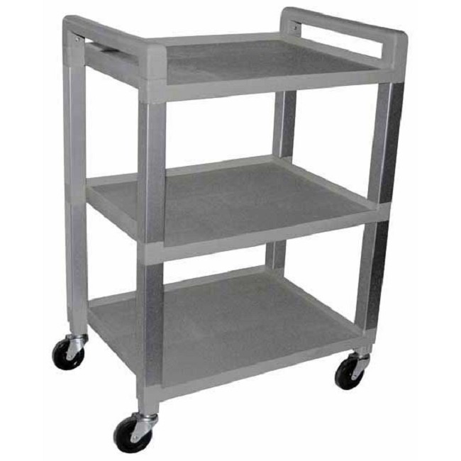 3 Shelf Poly Utility Cart With Optional Power Drawer Or Cabinet