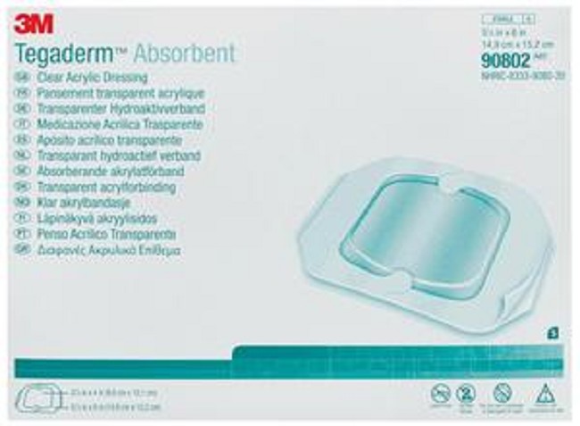 3m Tegaderm Absorbent Clear Acrylic Dressing Sterile