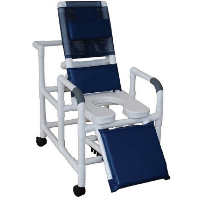 Reclining Shower Chair with Elongated Soft Seat