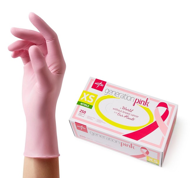 Generation Pink Nitrile Exam Gloves by Medline
