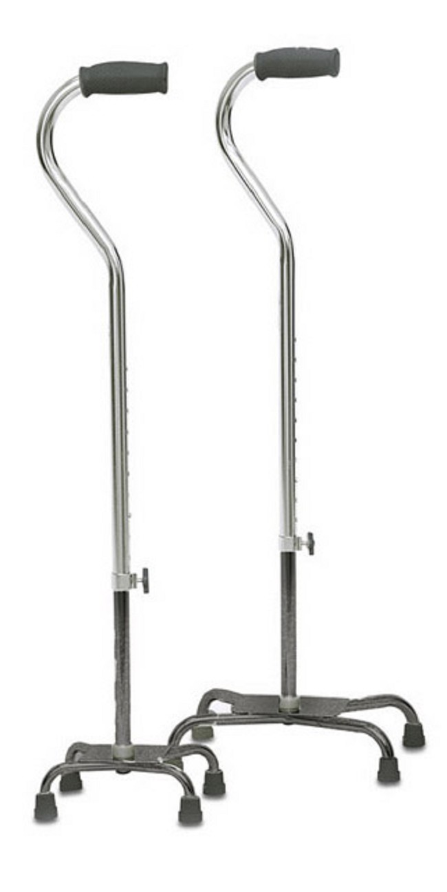 Large and Small Based Chrome Finished Quad Canes