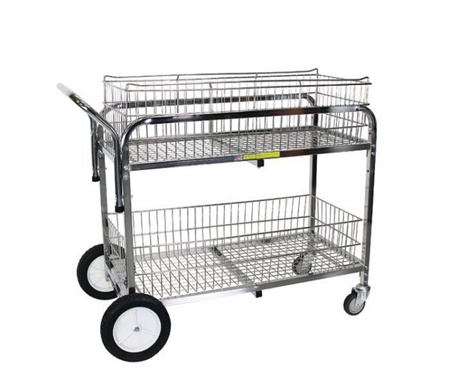 Large Capacity Two Level Wire Utility Push Cart