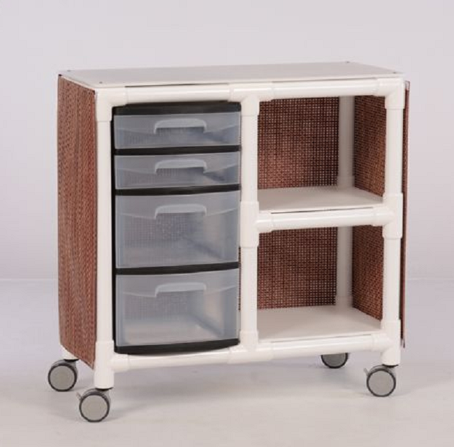 Rolling Peritoneal Dialysis Cart with Drawers