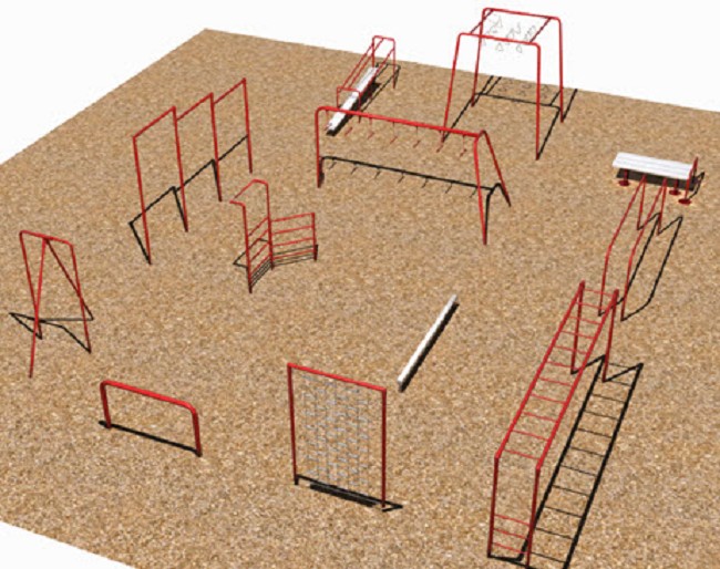 Triple Horizontal Bar Playground Equipment