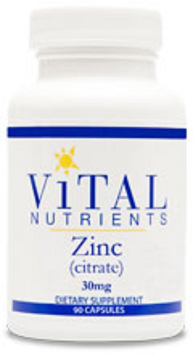 Vital Nutrients Zinc Citrate Supplement Capsules