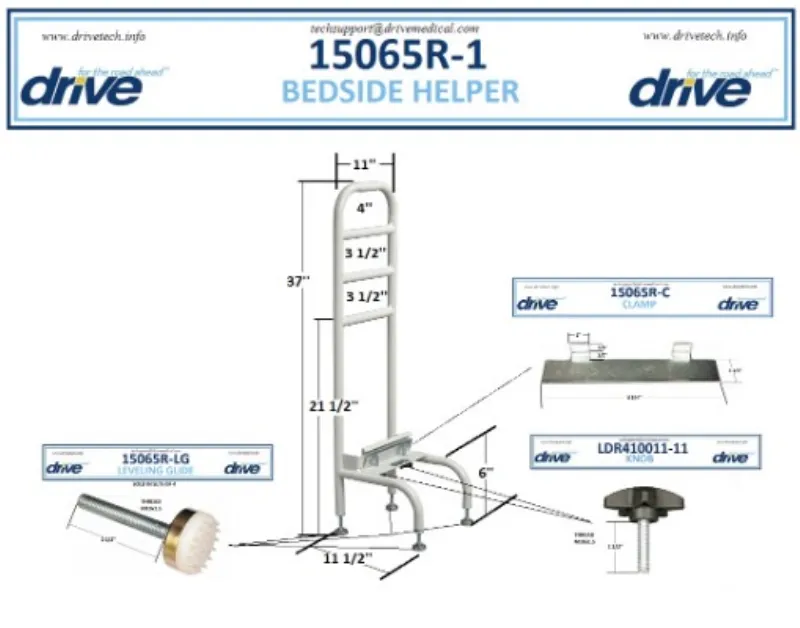 Drive Medical Home Bed Side Rail Helper for Daily Living