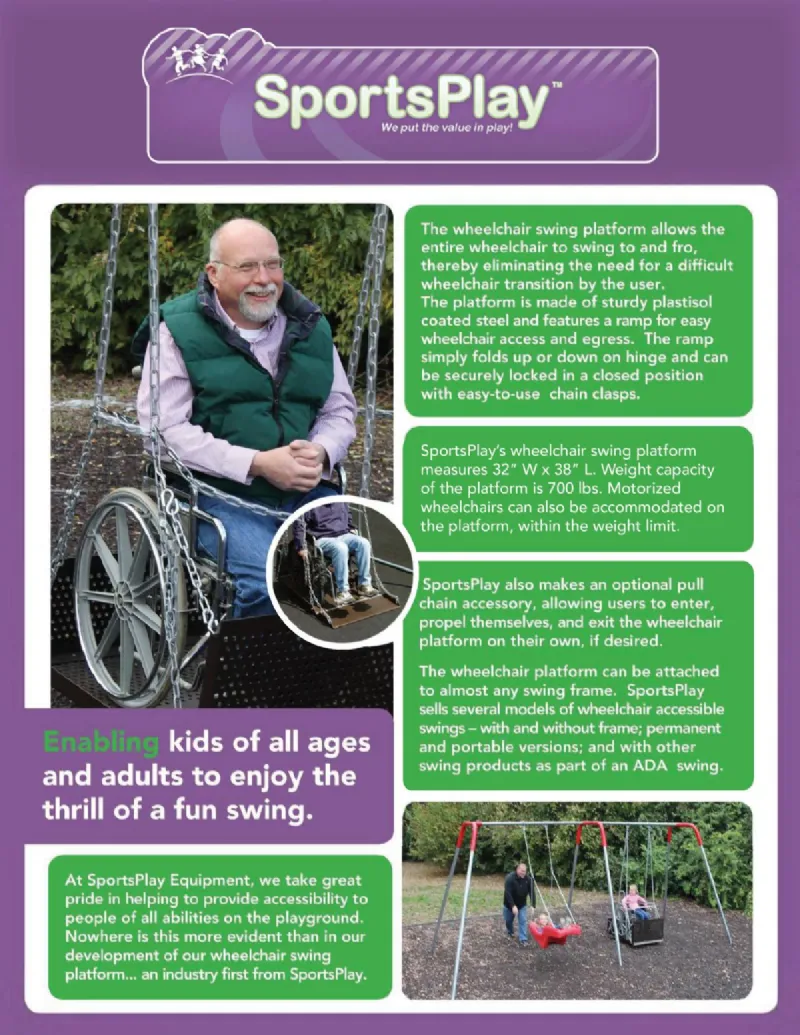 Wheelchair Swing Platform and Frame by SportsPlay