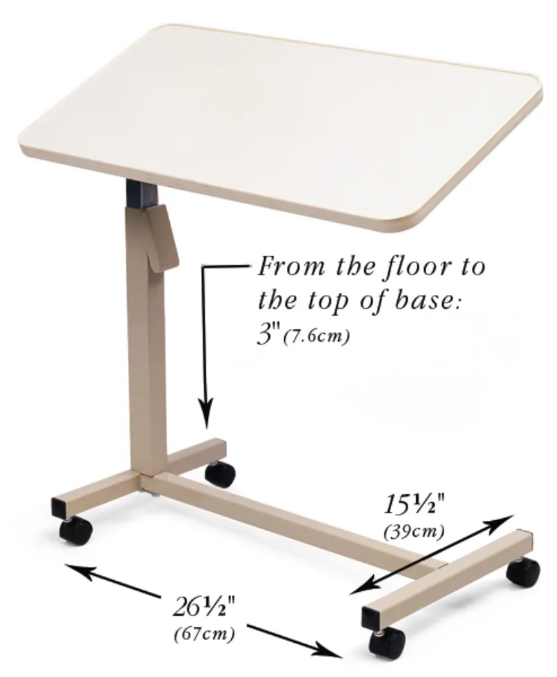Mobile Overbed Table with Wheels by North Coast Medical