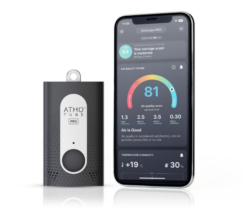 Atmotube PRO Personal Wearable Air Quality Analyzer for Temperature, Humidity, and Barometric Pressure Picture