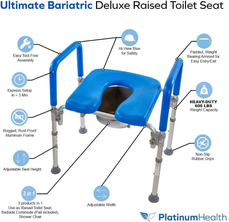 Ultimate Bariatric Raised Toilet Seat by Platinum Health